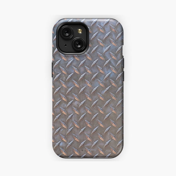 Protective iPhone Case Diamond Plate Industrial Texture Design Phone Case IP16 Magnetic MagSafe Compatible
