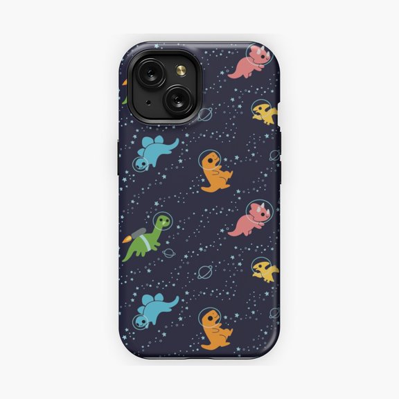 Protective iPhone Case Dinosaur Phone Case Space Pattern Design IP16 Magnetic MagSafe Compatible