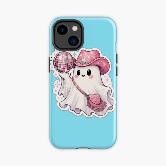 Protective iPhone Case Disco Cowgirl Ghost Western Kawaii Phone Case IP13/14 Magnetic MagSafe Compatible