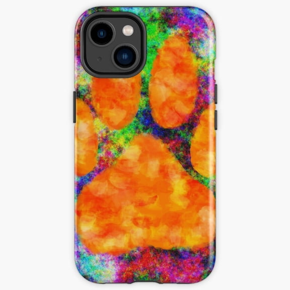 Protective iPhone Case Dog Paw Print Minimalist Single Animal Track Outline Shield IP15 Magnetic MagSafe Compatible