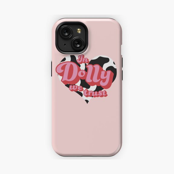 Protective iPhone Case Dolly Inspired Western Quote Style Phone Case Pink Country Music Typography Guard IP13/14 Magnetic MagSafe Compatible