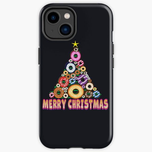 Protective iPhone Case Donut Winter Tree Decoration Sweet Pastry Baker Shield IP15 Magnetic MagSafe Compatible