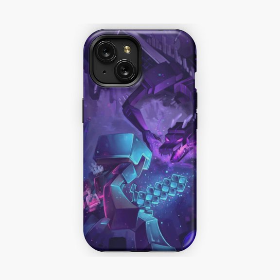Protective iPhone Case Dragon Battle Phone Case Fantasy Art IP16 Magnetic MagSafe Compatible