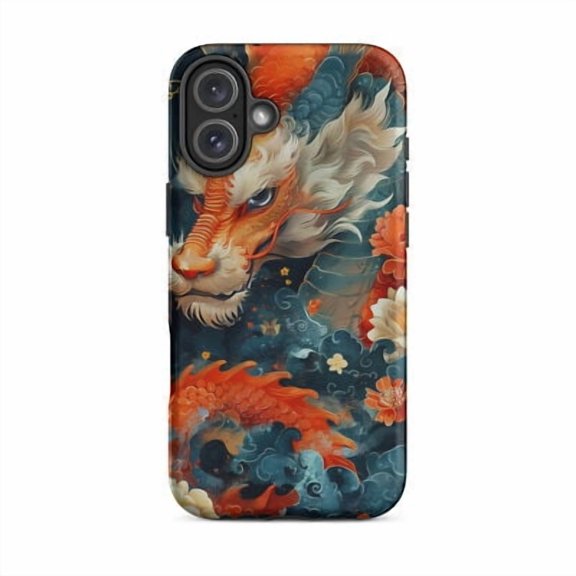 Protective iPhone Case Dragon Matte Dual Layer Mythical Durable Smartphone Cover IP15 Magnetic MagSafe Compatible