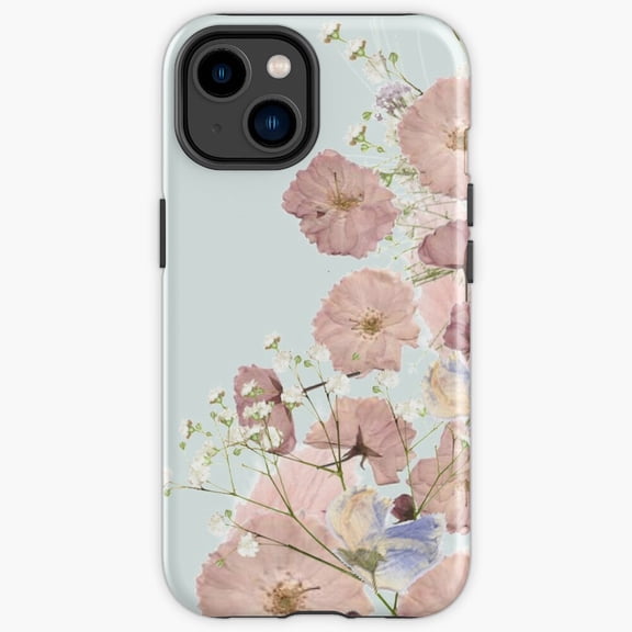 Protective iPhone Case Dried Pressed Flowers Cover Case Illusion Meadow Herbs Heavy Duty Shockproof Hard Shell IP13/14 Magnetic MagSafe Compatible