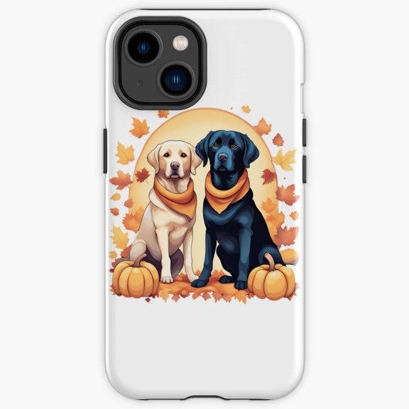 Protective iPhone Case Duo Fall Labrador Retriever Fashion Cute Puppy Pet Portrait Cover IP16 Magnetic MagSafe Compatible