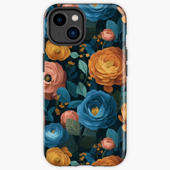 Protective iPhone Case Elegant Wild Ranunculus Print For Thinking Of You Heavy Duty Shockproof Hard Shell IP13/14 Magnetic MagSafe Compatible