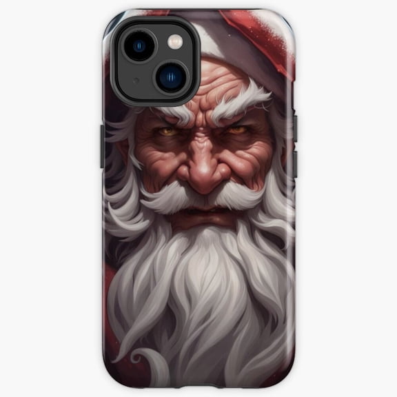 Protective iPhone Case Evil Santa Clause Angry Face Horror Character Crossover Cover IP15 Magnetic MagSafe Compatible