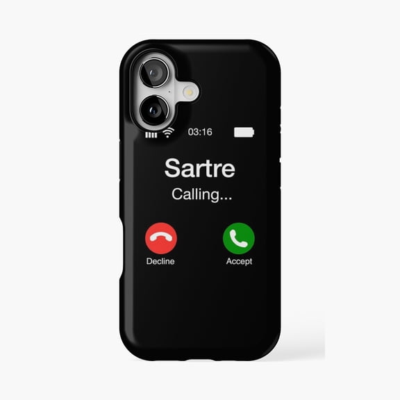 Protective iPhone Case Existential Philosophy Calling Phone Case IP15 Magnetic MagSafe Compatible