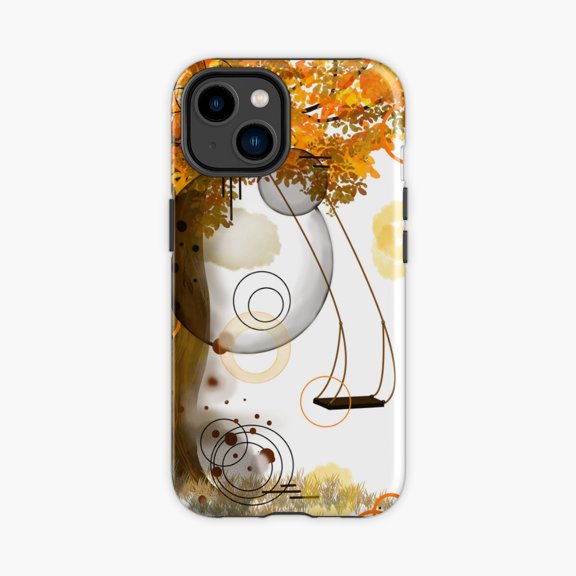 Protective iPhone Case Fall Tree Swing Landscape Phone Case IP13/14 Magnetic MagSafe Compatible
