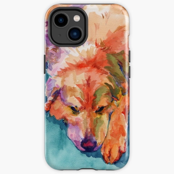 Protective iPhone Case Family Pet Dog Portrait Remembrance Heavy Duty Shockproof Hard Shell IP13/14 Magnetic MagSafe Compatible