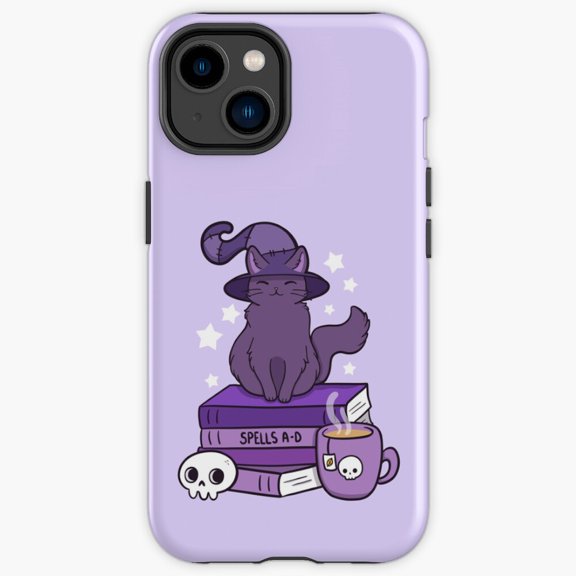 Protective iPhone Case Feline Familiar Two Mystical Wiccan Potion Celestial Shield IP16 Magnetic MagSafe Compatible