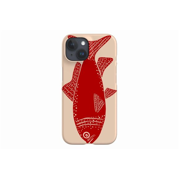 Protective iPhone Case Fish Off White Red Sea Animal Design Seafood Tin Pattern Shield IP15 Magnetic MagSafe Compatible