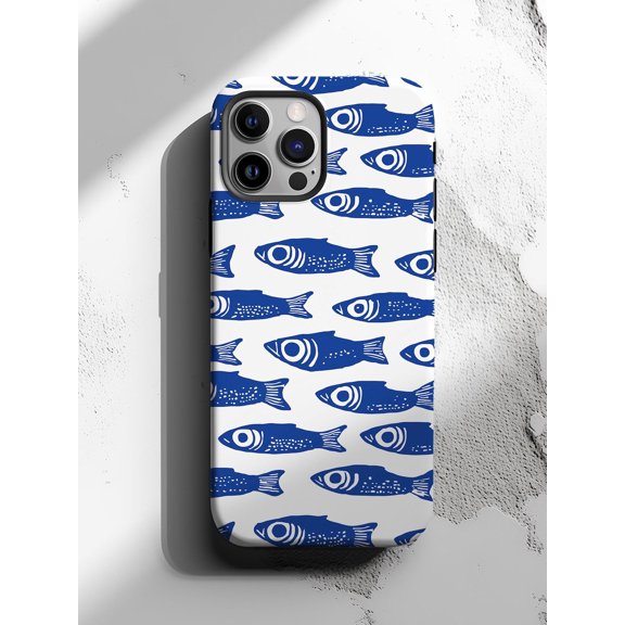 Protective iPhone Case Fish Pattern Phone Case Coastal Ocean Inspired Design IP15 Magnetic MagSafe Compatible