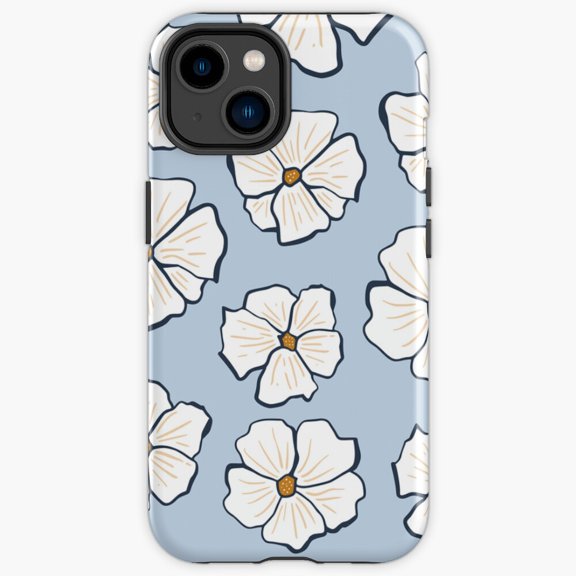 Protective iPhone Case Floral Flower Background Retro 60S Pattern Skirt Layout Heavy Duty Shockproof Hard Shell IP13/14 Magnetic MagSafe Compatible
