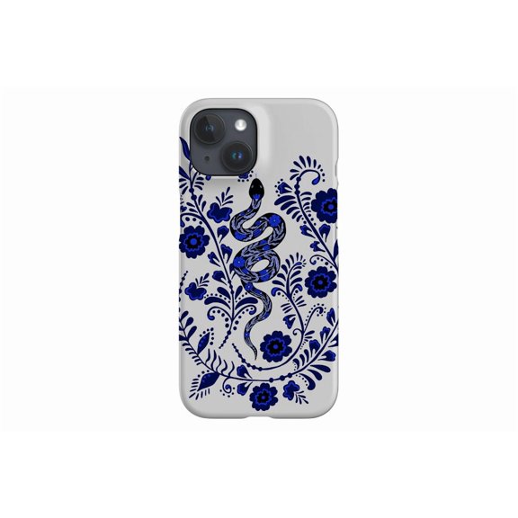 Protective iPhone Case Floral Snake Limited Edition Reptile Art Off White Serpent Shield IP13/14 Magnetic MagSafe Compatible