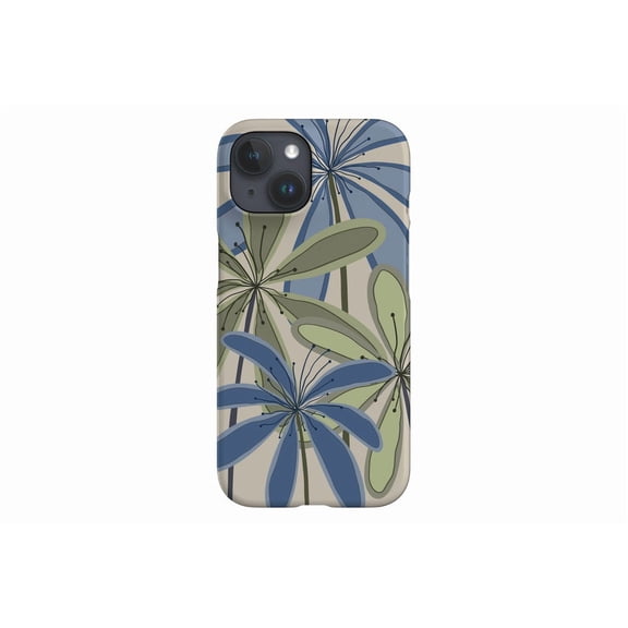 Protective iPhone Case Flower Placement Abstract Floral Off White Botanical Bloom Shield IP13/14 Magnetic MagSafe Compatible