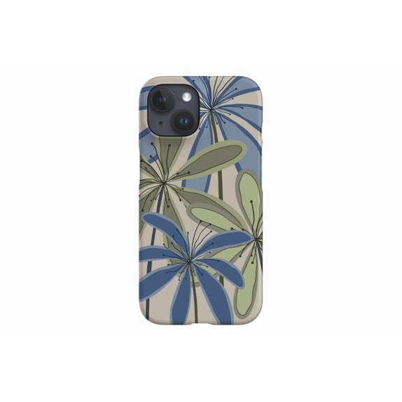 Protective iPhone Case Flower Placement Abstract Floral Off White Botanical Bloom Shield IP16 Magnetic MagSafe Compatible