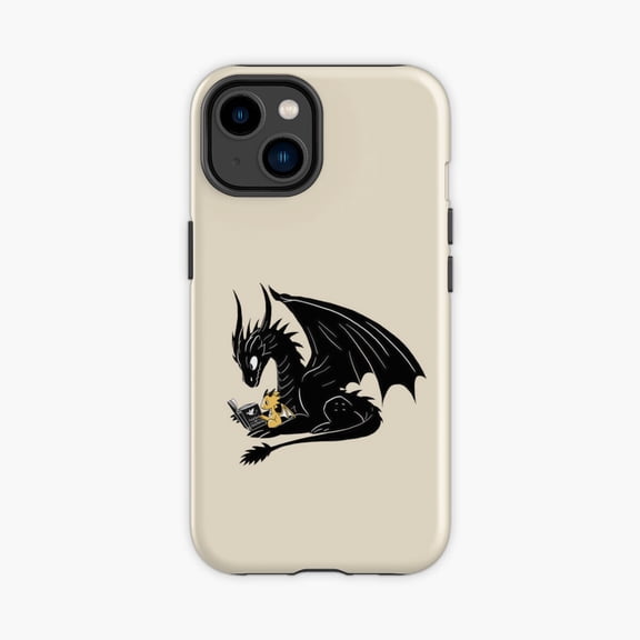 Protective iPhone Case Fourth Wing Dragons Reading Together Tairn And Andarna Design Phone Case IP13/14 Magnetic MagSafe Compatible