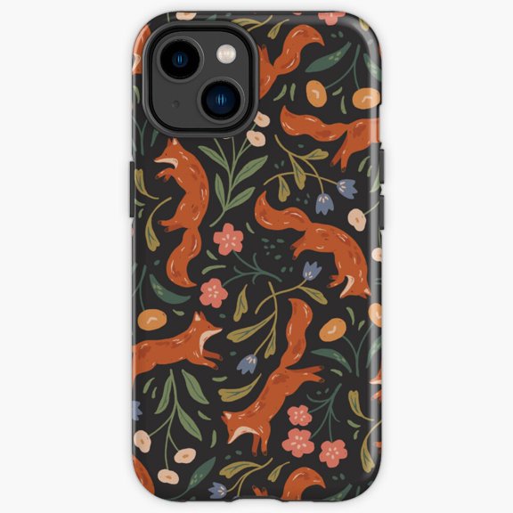 Protective iPhone Case Fox Frolics In Flowers Cute Wildlife Animal Meadow Cover Heavy Duty Shockproof Hard Shell IP13/14 Magnetic MagSafe Compatible