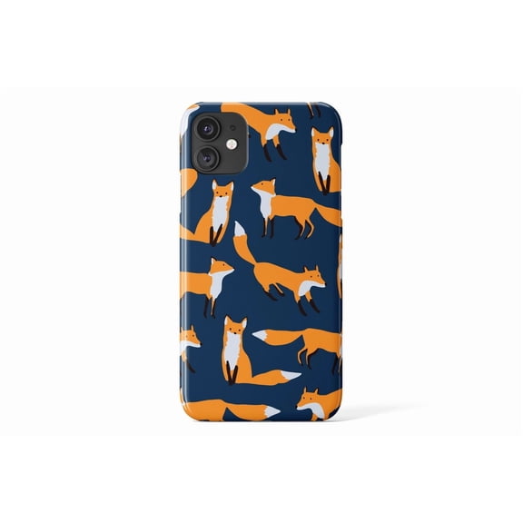 Protective iPhone Case Foxes Kawaii Forest Animal Blue Cute Wildlife Group Cover IP13/14 Magnetic MagSafe Compatible