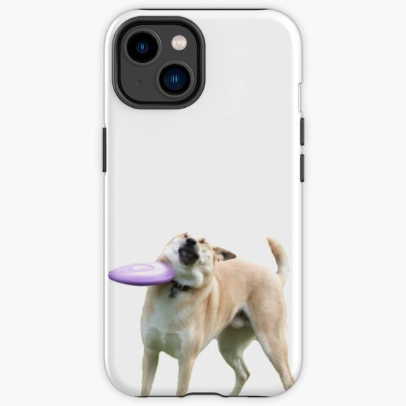 Protective iPhone Case Frisbee Dog Active Catching Flying Disc Sport Graphic Shield IP13/14 Magnetic MagSafe Compatible