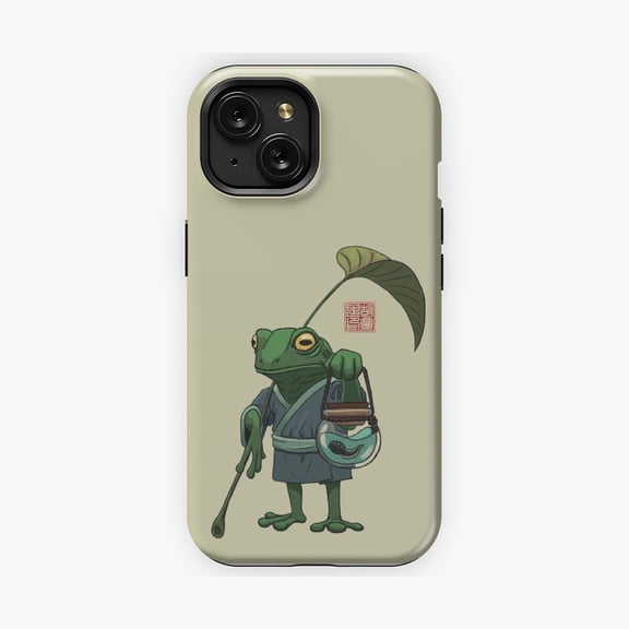 Protective iPhone Case Frog and Son Phone Case Whimsical Animal Art IP13/14 Magnetic MagSafe Compatible