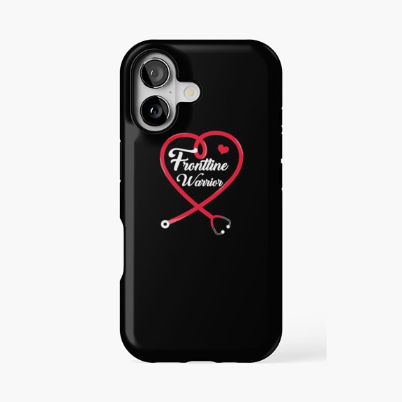 Protective iPhone Case Frontline Warrior Nurse CNA Healthcare Worker Phone Case IP15 Magnetic MagSafe Compatible