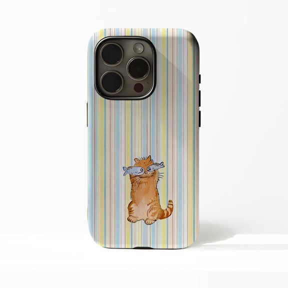 Protective iPhone Case Fun Cat Shaped Fish Eye Protective Cell Phone Case Cover IP13/14 Magnetic MagSafe Compatible