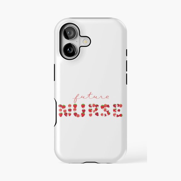 Protective iPhone Case Future Nurse Strawberry Letters Medical Career Phone Case IP13/14 Magnetic MagSafe Compatible