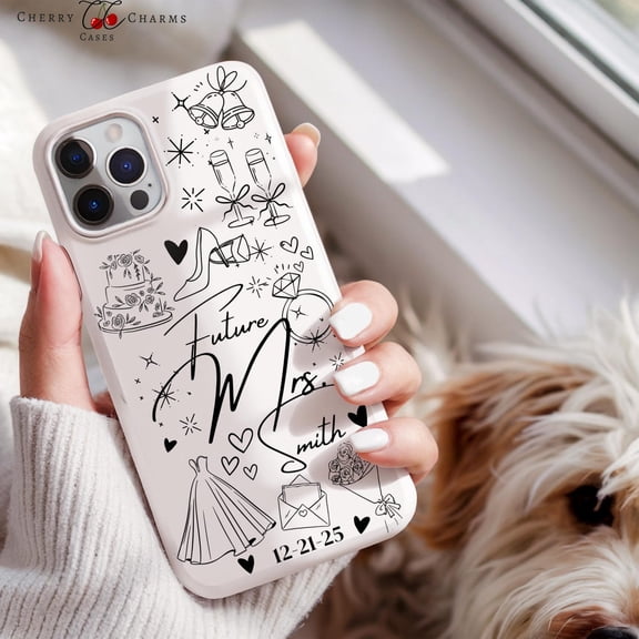 Protective iPhone Case Future Wife Cell Phone Case Newly Engaged Bride To Be Cover IP13/14 Magnetic MagSafe Compatible