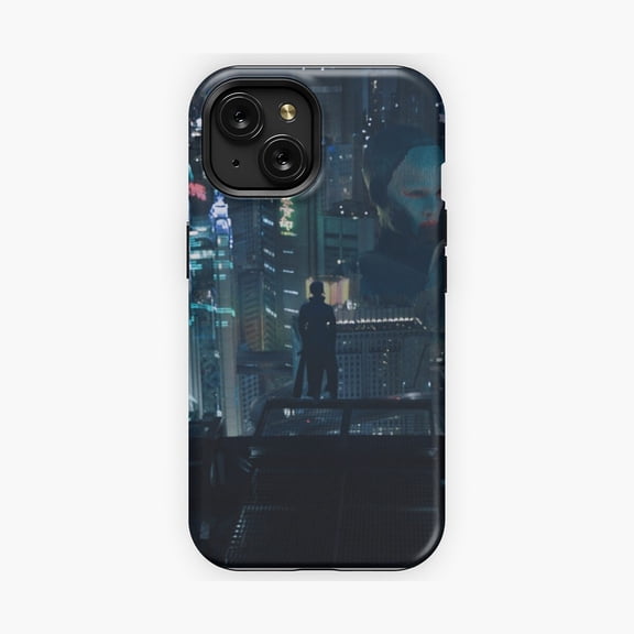 Protective iPhone Case Futuristic Cityscape Ghost Phone Case Sci Fi Vibe IP15 Magnetic MagSafe Compatible