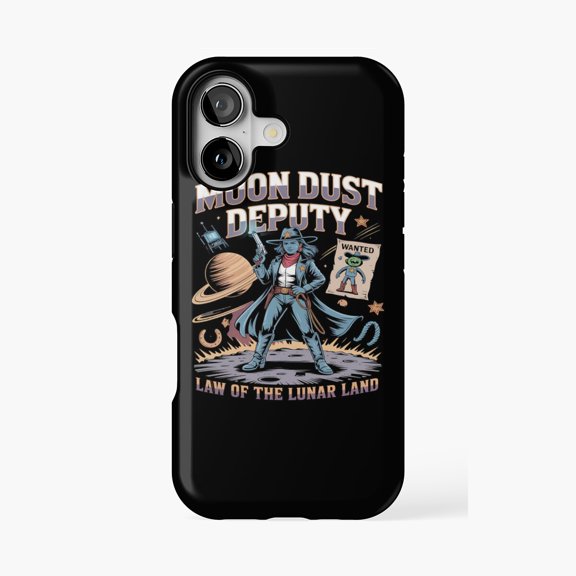 Protective iPhone Case Galactic Cowgirl Futuristic Western Phone Case IP13/14 Magnetic MagSafe Compatible