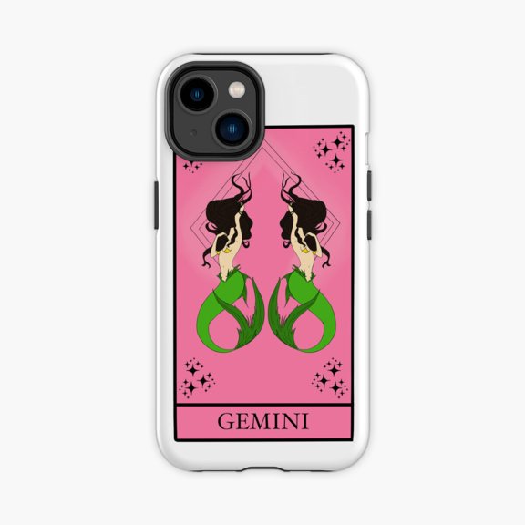 Protective iPhone Case Gemini Inspired Tarot Card Phone Case IP13/14 Magnetic MagSafe Compatible