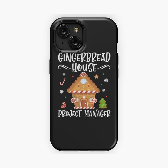 Protective iPhone Case Gingerbread House Project Manager Themed Design Phone Case Corporate Construction Cover IP13/14 Magnetic MagSafe Compatible