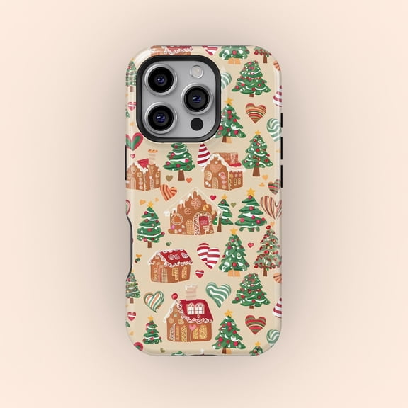 Protective iPhone Case Gingerbread House Snack Sweet Baking Construction Cover IP15 Magnetic MagSafe Compatible