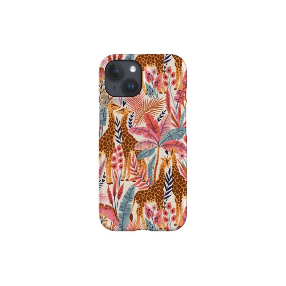 Protective iPhone Case Giraffe Pink Safari Jungle Print Wild Savanna Animal Cover IP16 Magnetic MagSafe Compatible