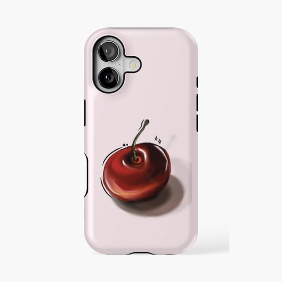 Protective iPhone Case Glossy Cherry Illustration Phone Case IP15 Magnetic MagSafe Compatible
