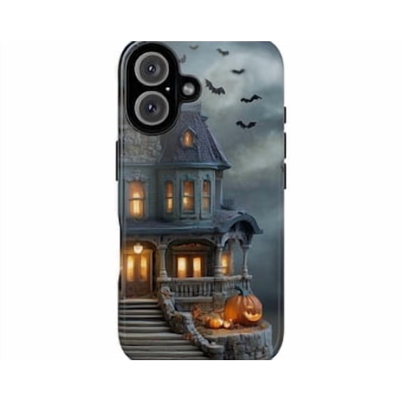 Protective iPhone Case Gothic Haunted Mansion Phone Case Spooky Ghost Aesthetic Cover IP16 Magnetic MagSafe Compatible