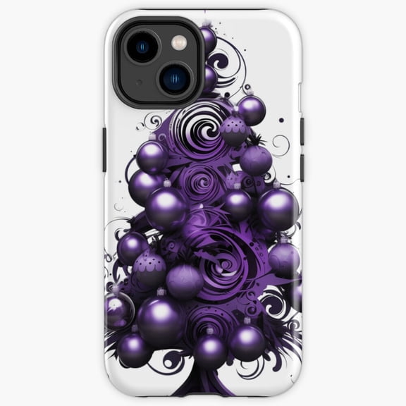 Protective iPhone Case Gothic Purple Winter Tree Dark Abstract Eclipse Mystical Cover IP13/14 Magnetic MagSafe Compatible