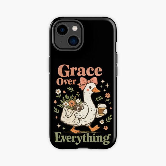 Protective iPhone Case Grace Over Everything Goose Coffee Design Phone Case IP13/14 Magnetic MagSafe Compatible