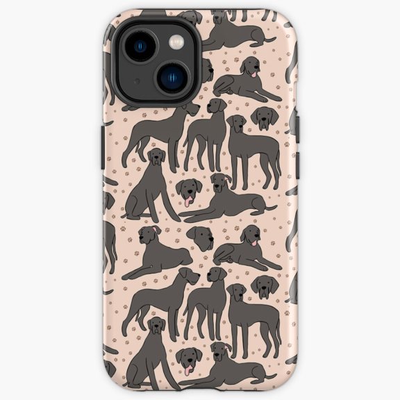 Protective iPhone Case Great Dane Pattern Tough Mobile Shield IP13/14 Magnetic MagSafe Compatible