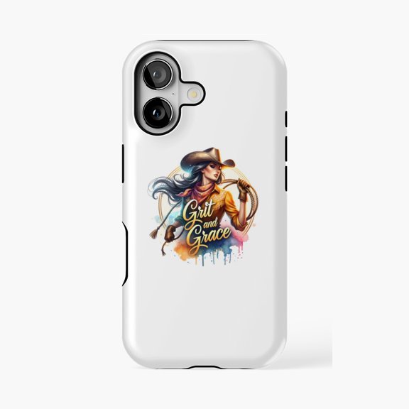 Protective iPhone Case Grit Grace Cowgirl Rodeo Style Phone Case IP16 Magnetic MagSafe Compatible