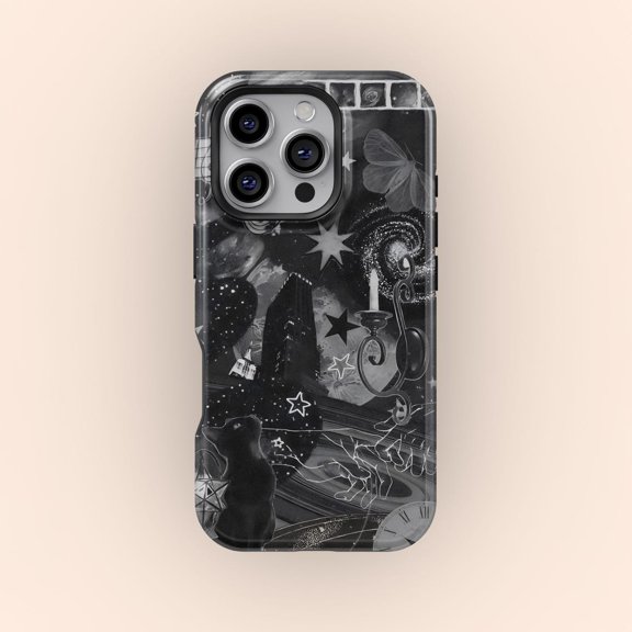 Protective iPhone Case Grunge Dark Collage Emo Punk Gothic Retro Magazine Clipping Case IP13/14 Magnetic MagSafe Compatible