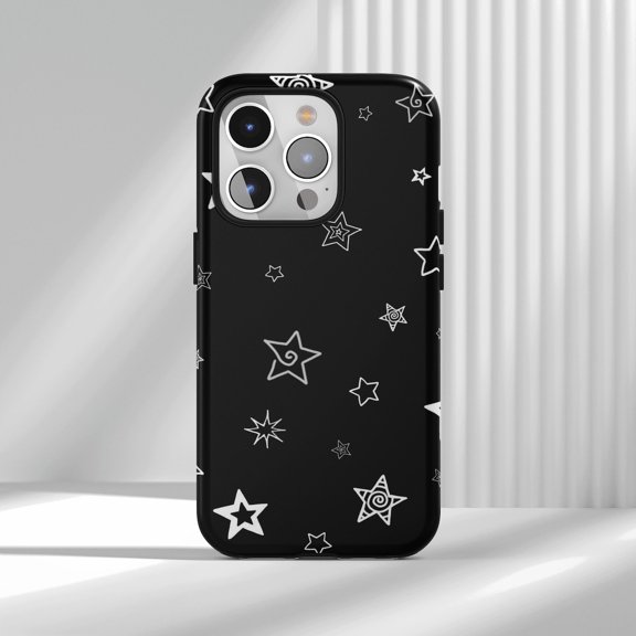 Protective iPhone Case Grunge Star Protective Cell Phone Case Gothic Aesthetic Starry Cover IP15 Magnetic MagSafe Compatible