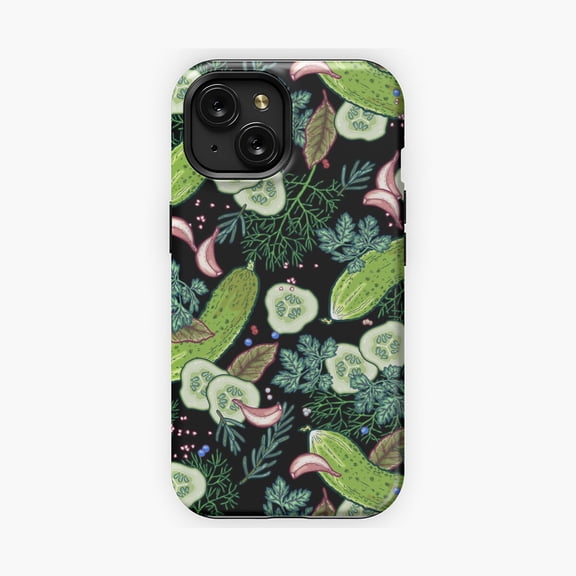 Protective iPhone Case Happy Pickling Food Inspired Illustration Phone Case IP15 Magnetic MagSafe Compatible