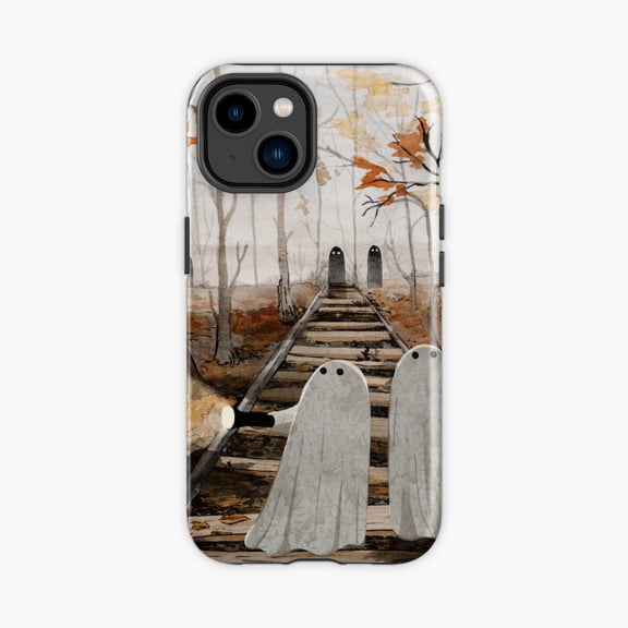 Protective iPhone Case Haunted Tracks Mystery Design Phone Case IP13/14 Magnetic MagSafe Compatible