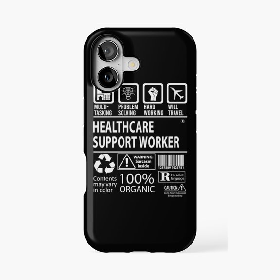 Protective iPhone Case Healthcare Support Worker Multitasking Certified Job Phone Case IP15 Magnetic MagSafe Compatible