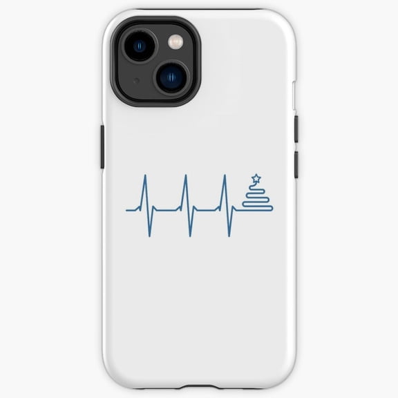 Protective iPhone Case Heartbeat Winter Tree Ekg Pulse Line Sport Athlete Impact Case IP15 Magnetic MagSafe Compatible