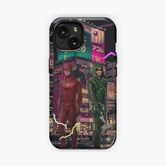 Protective iPhone Case Hero Duo Phone Case Bold Action Inspired Artwork Layout IP13/14 Magnetic MagSafe Compatible